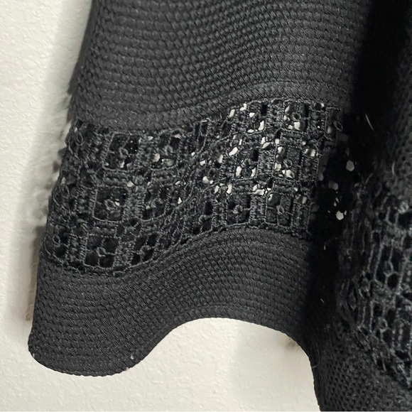 ModCloth Black Fit & Flare Lace Hem Midi Dress | Size Large - Picture 11 of 16